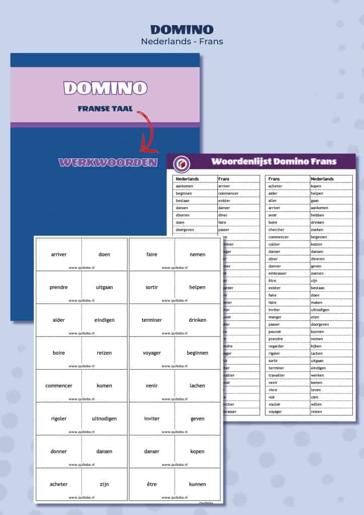 Domino Franse taal download gratis printable spel